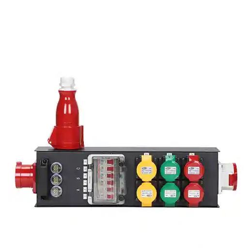 Brand-new Waterproof IP65 Box Power Supply 32A 5pin Input 6pcsX16A 3pin Output Portable Power Distribution Box